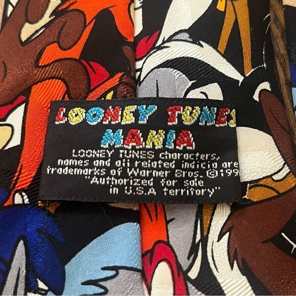 90s Vintage Looney Toons Tie Bugs Bunny, Taz, Marvin the Martian, Sylvester Sam - Picture 8 of 9